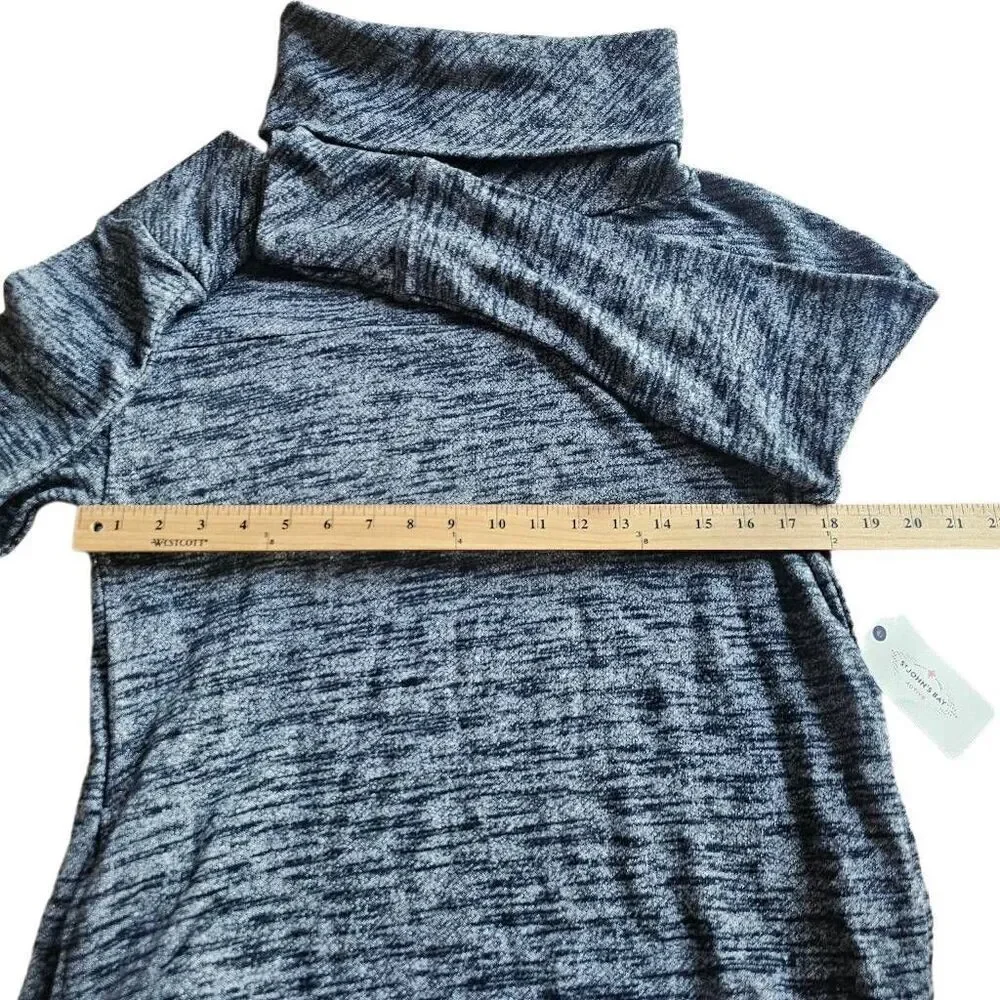 St johns bay womens Sz M heathered gray sweater dress side pockets - Picture 4 of 6